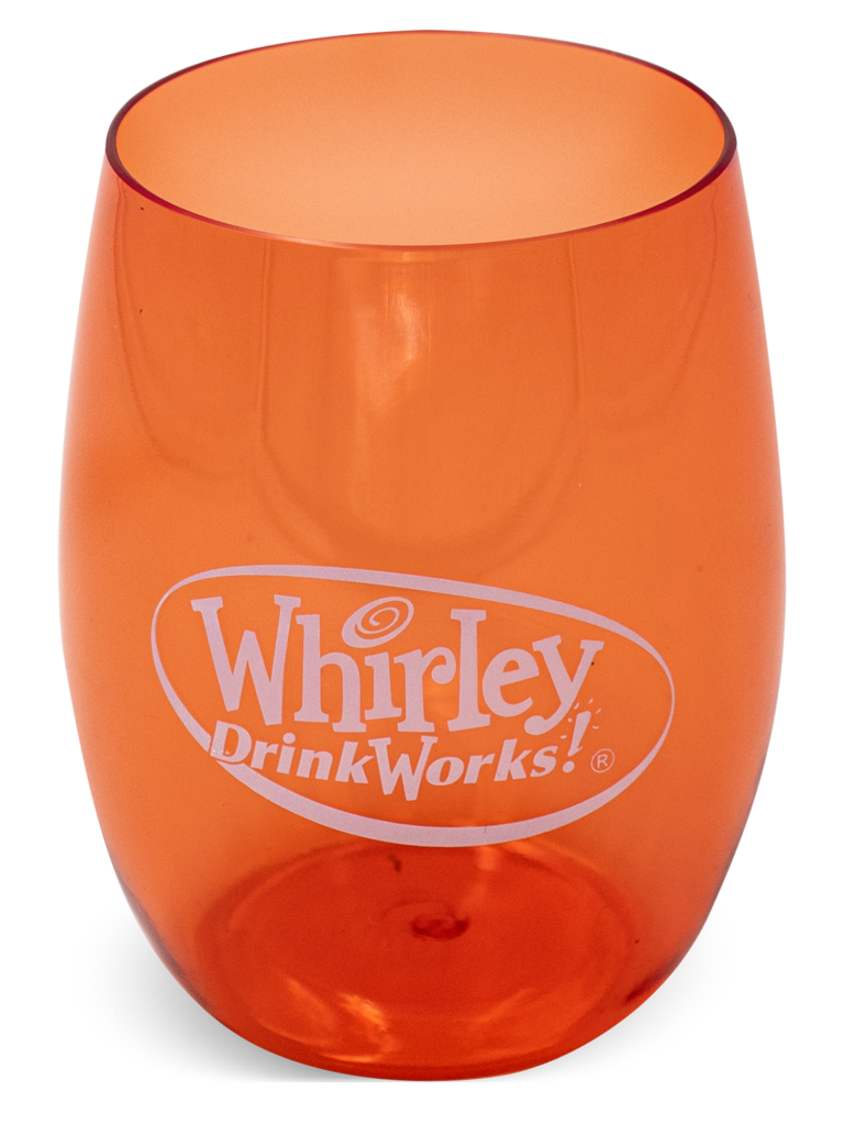 14oz Clear Plastic Stemless Wine Cup WhirleyDrinkWorks!
