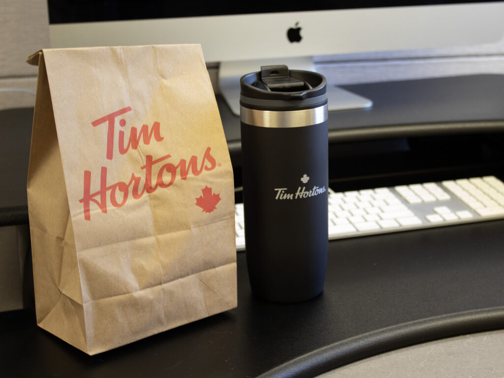 Branded drinkware for restaurants and hospitality venues, like Tim Hortons.